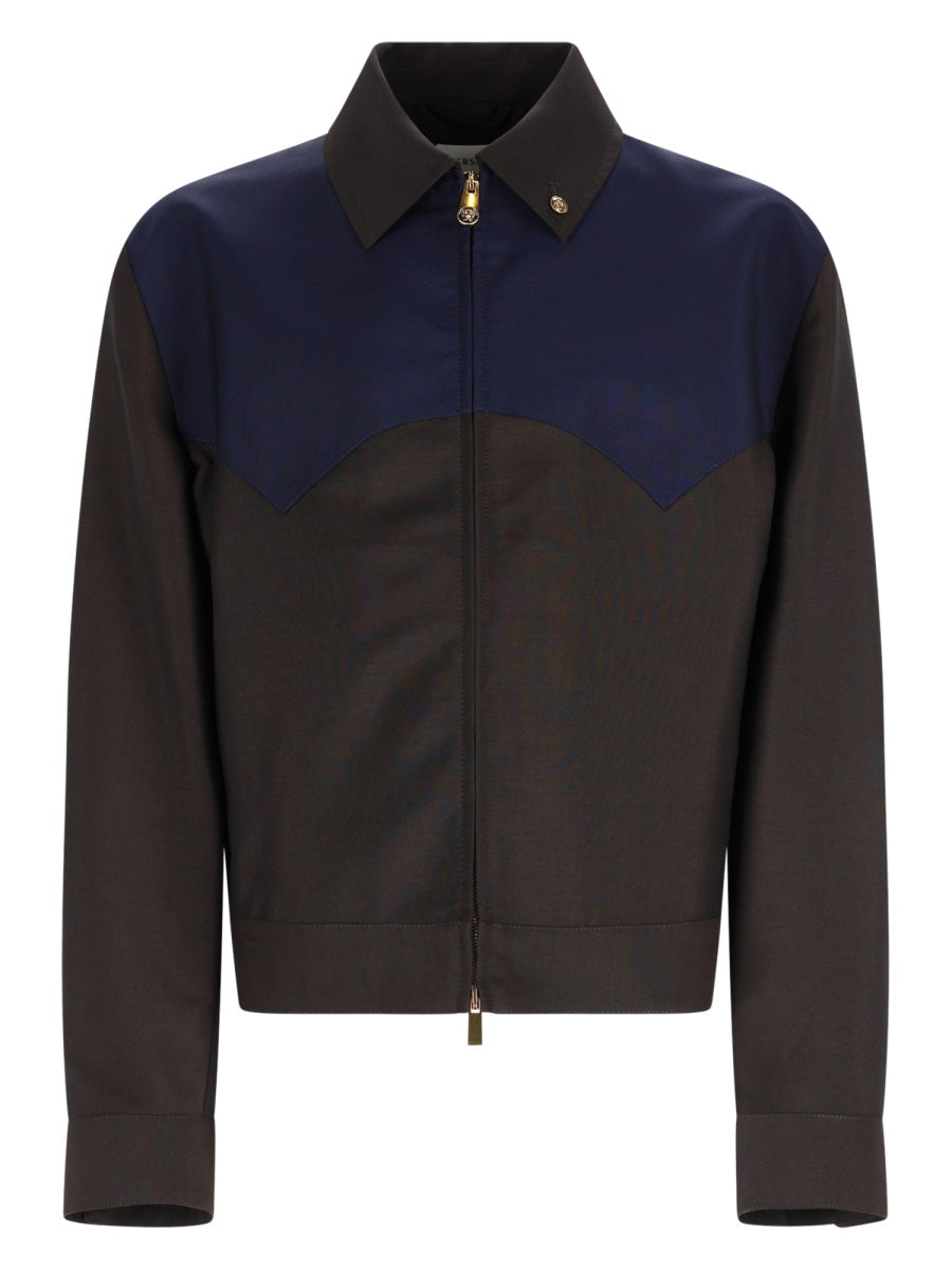 Versace Giacca In Lana E Mohair Con Zip