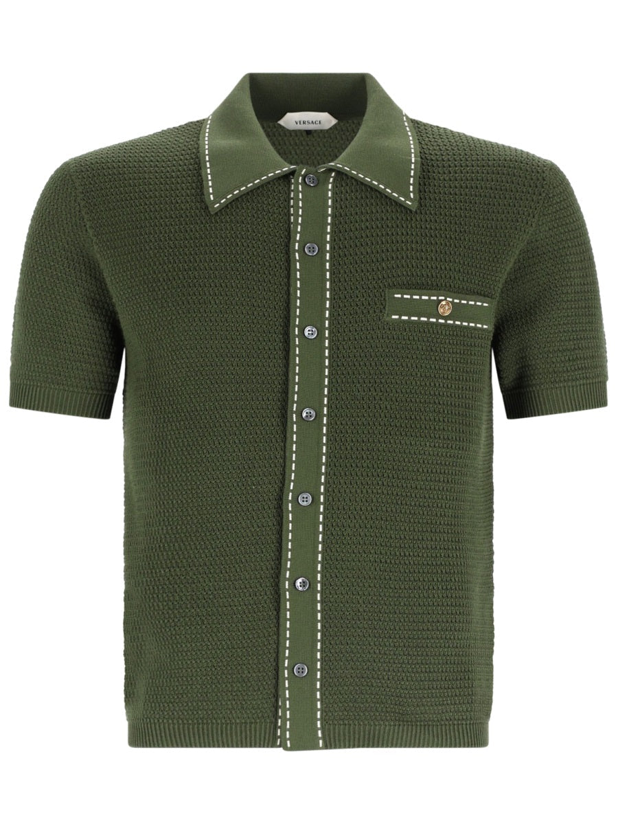 Versace Camicia In Maglia Di Cotone