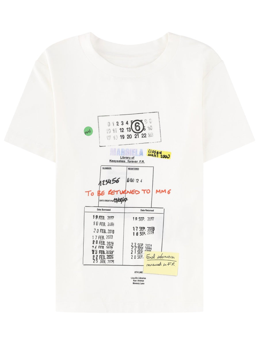 Mm6 Maison Margiela T Shirt Con Stampa