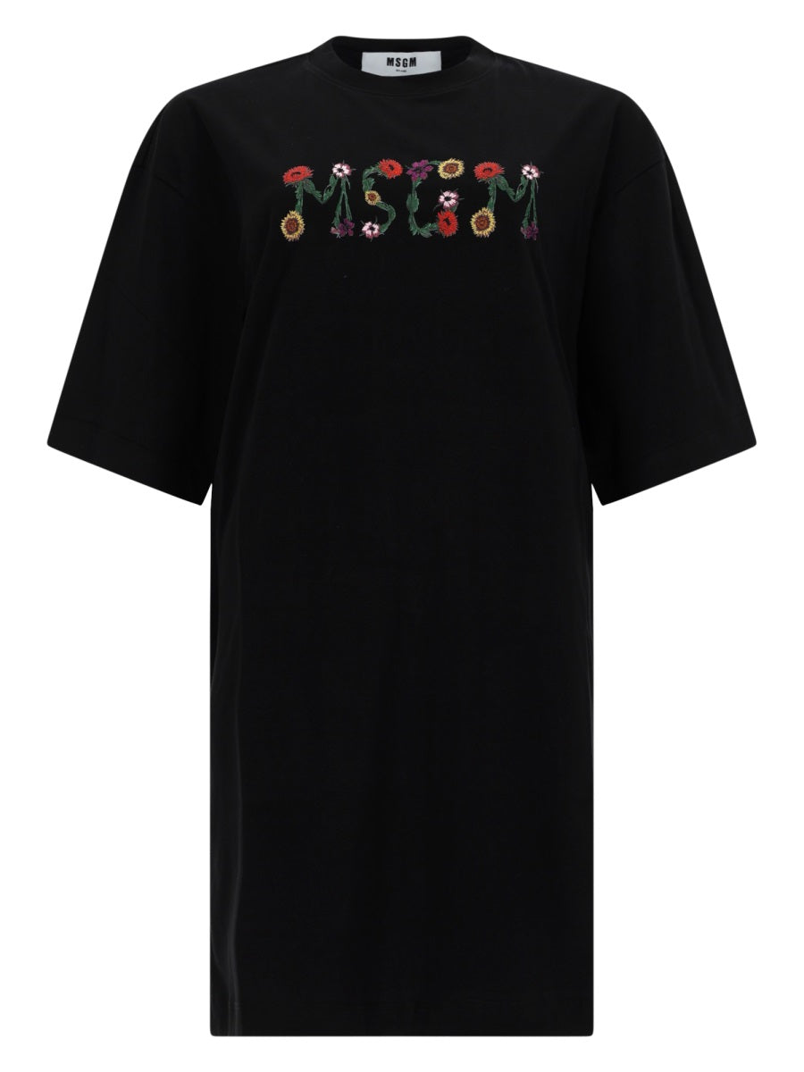 Msgm Abito T Shirt Con Logo