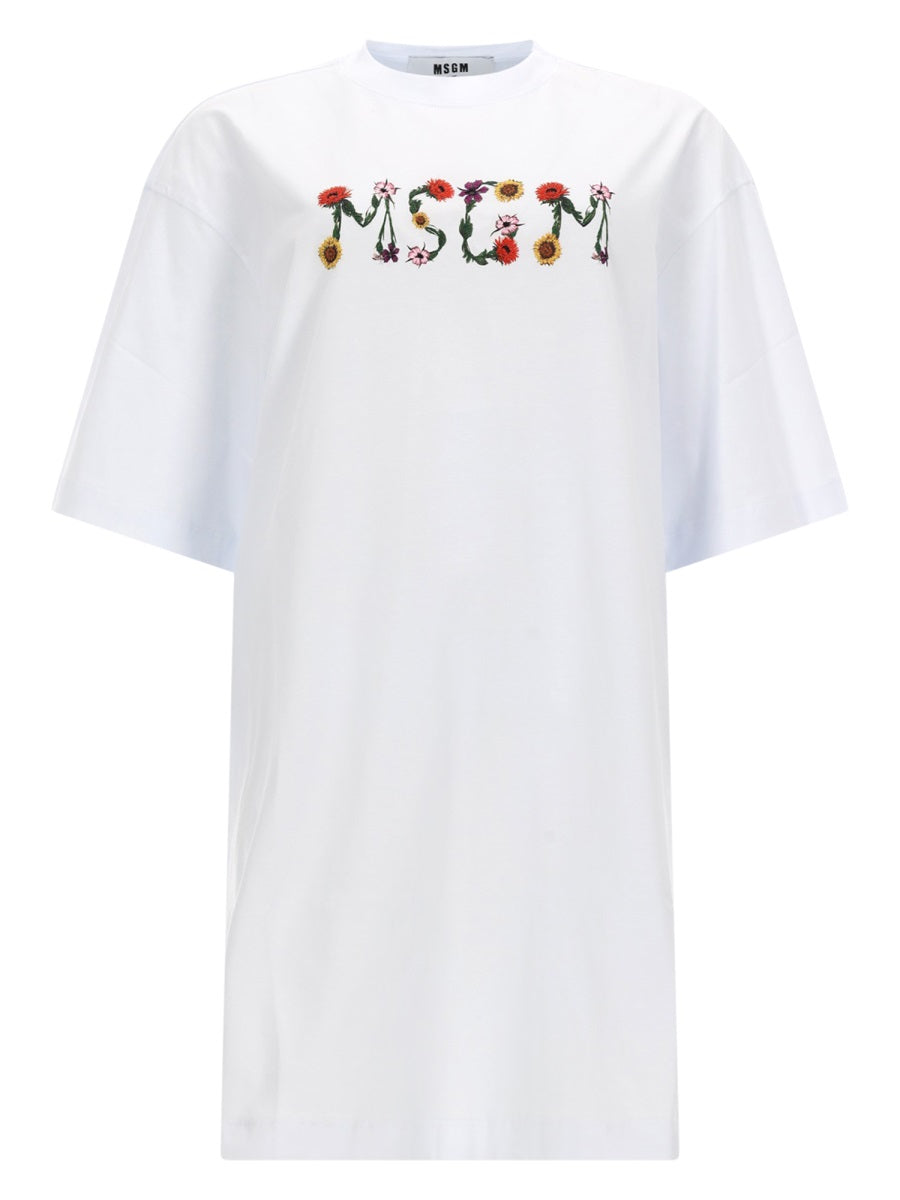 Msgm Abito T Shirt Con Logo