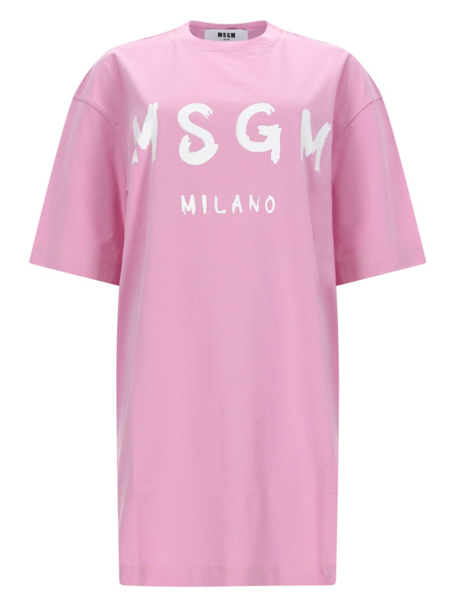 Msgm Abito T Shirt Con Logo