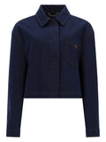 Fendi Giacca In Denim Con Logo Ricamato