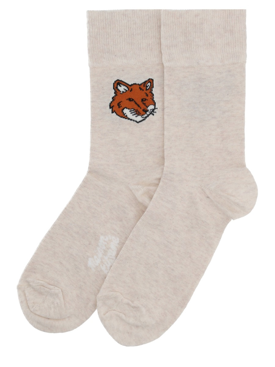 Maison Kitsuné Calzini "Fox Head" Con Logo