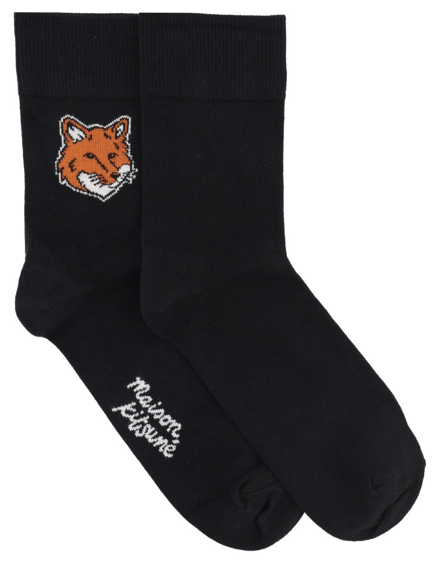 Maison Kitsuné Calzini "Fox Head" Con Logo