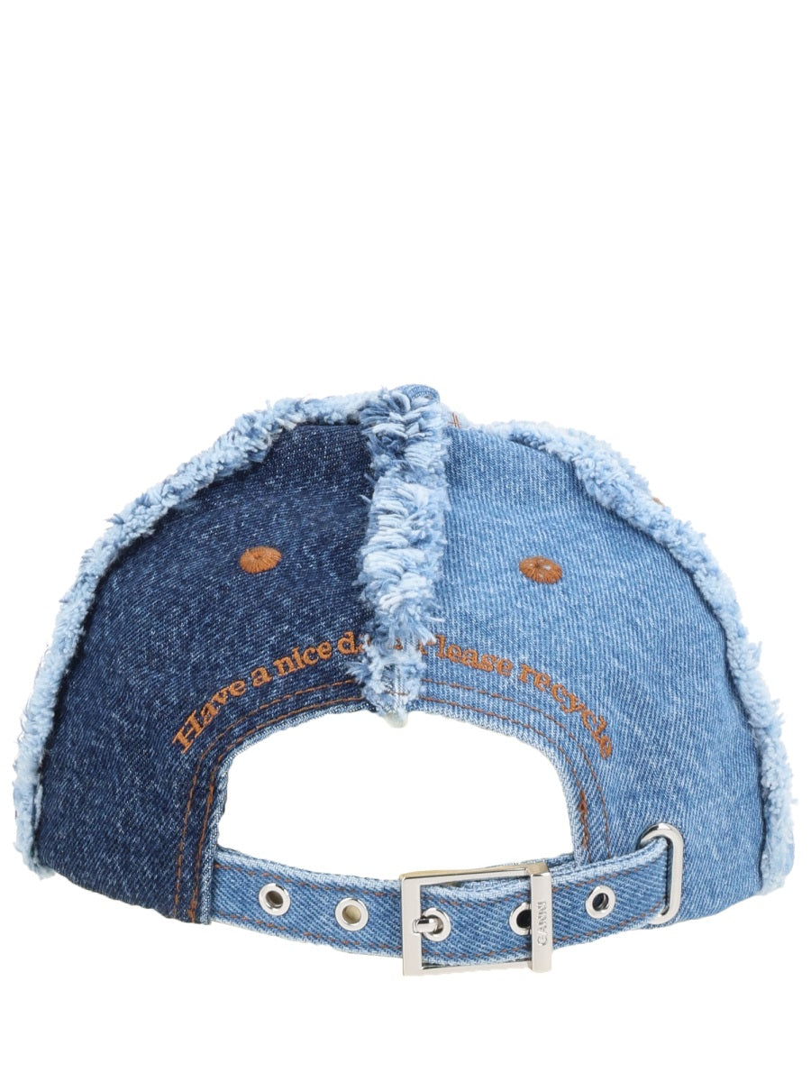 Ganni Cappello In Denim Patchwork