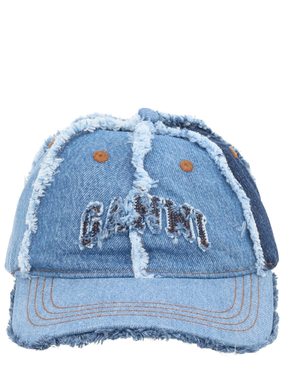 Ganni Cappello In Denim Patchwork
