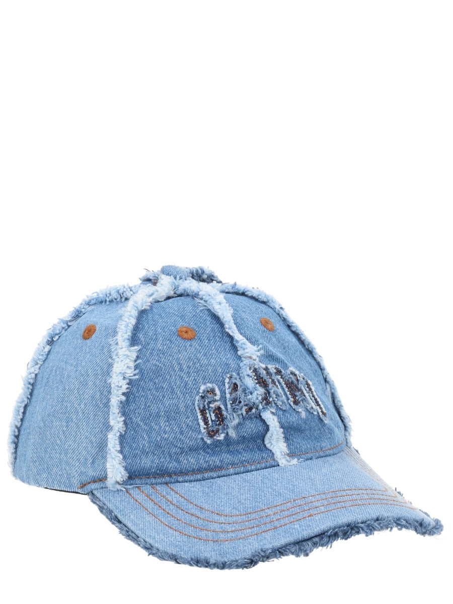 Ganni Cappello In Denim Patchwork