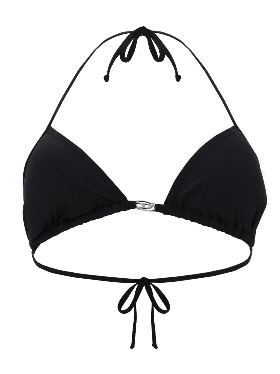 Diesel Top Bikini In Nylon Con Chiusura A Laccetti