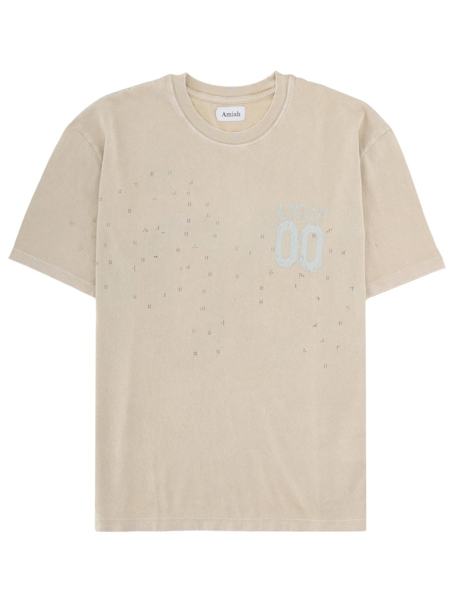Amish T Shirt Con Logo