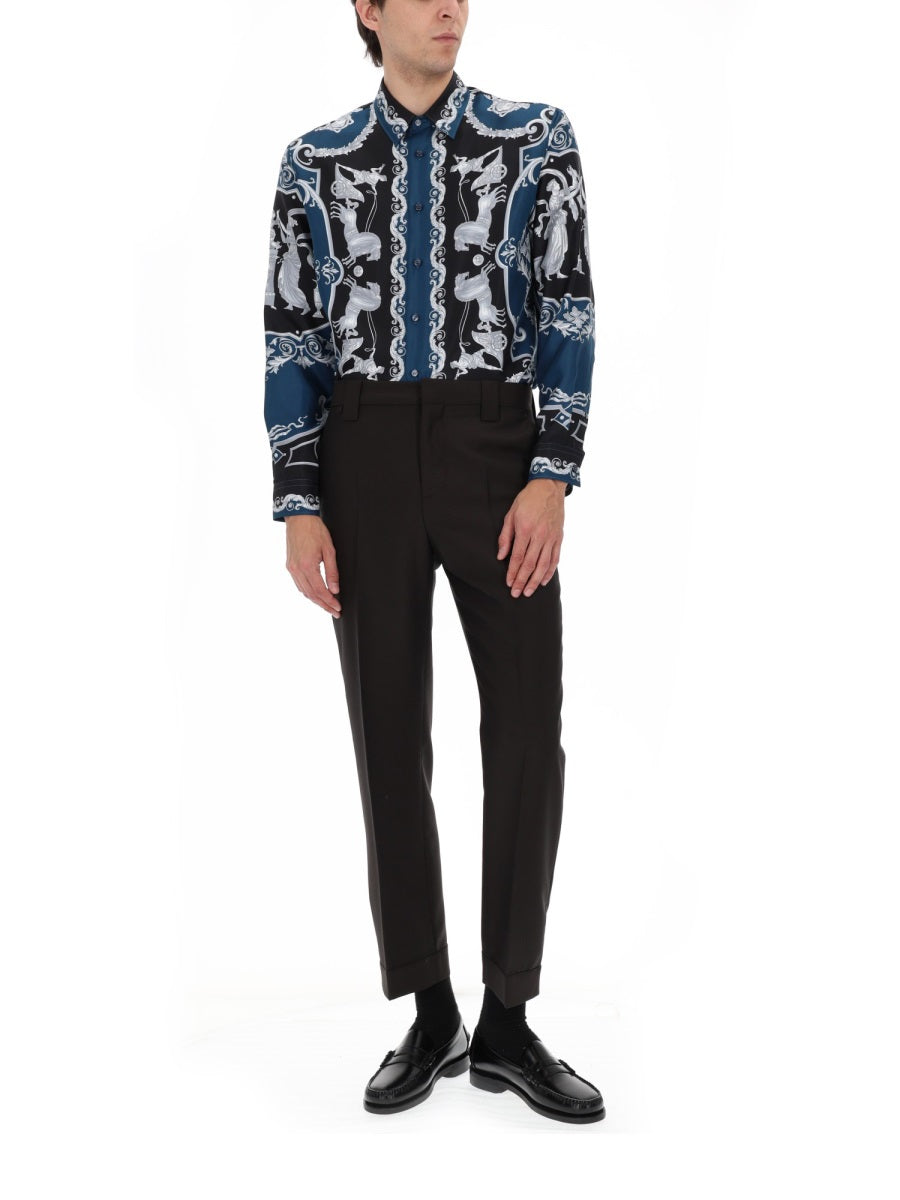 Versace Camicia In Seta Stampata