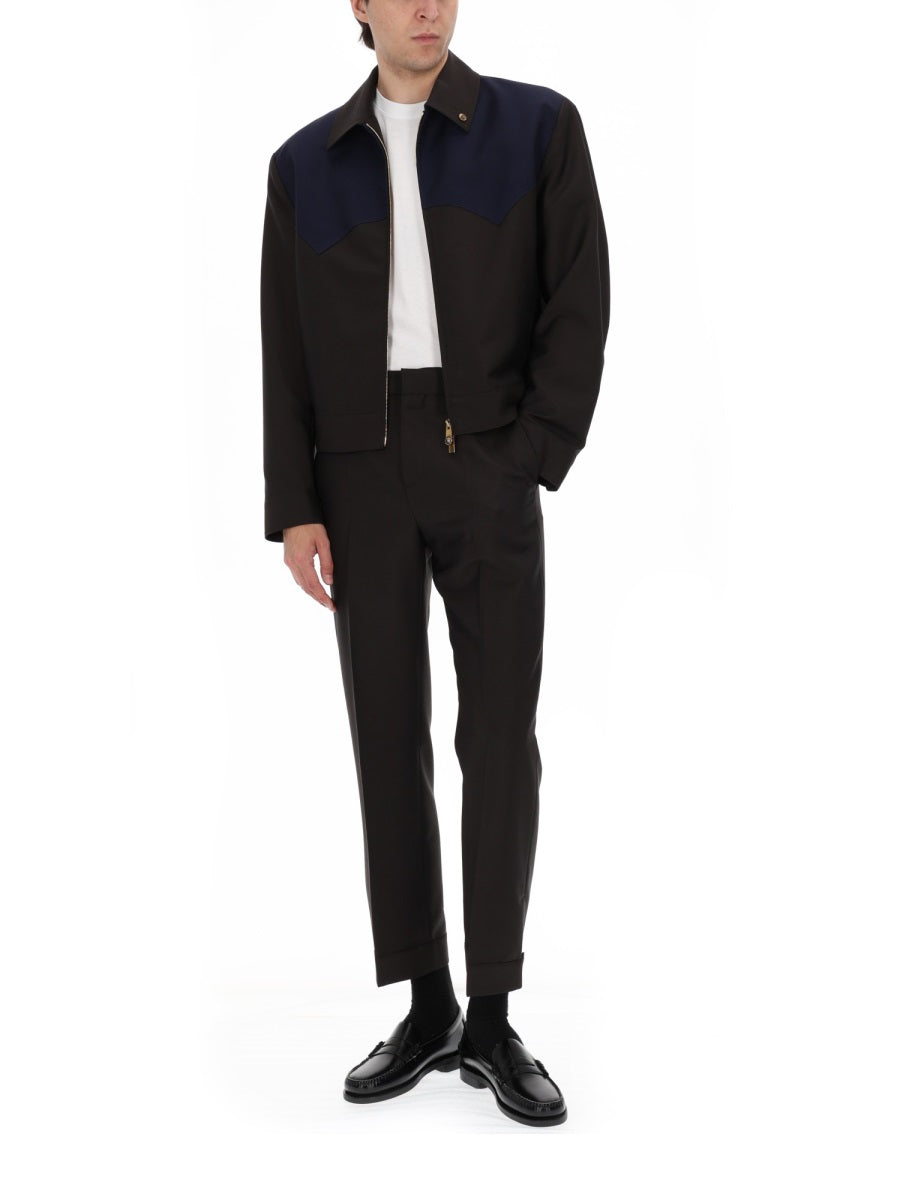 Versace Giacca In Lana E Mohair Con Zip