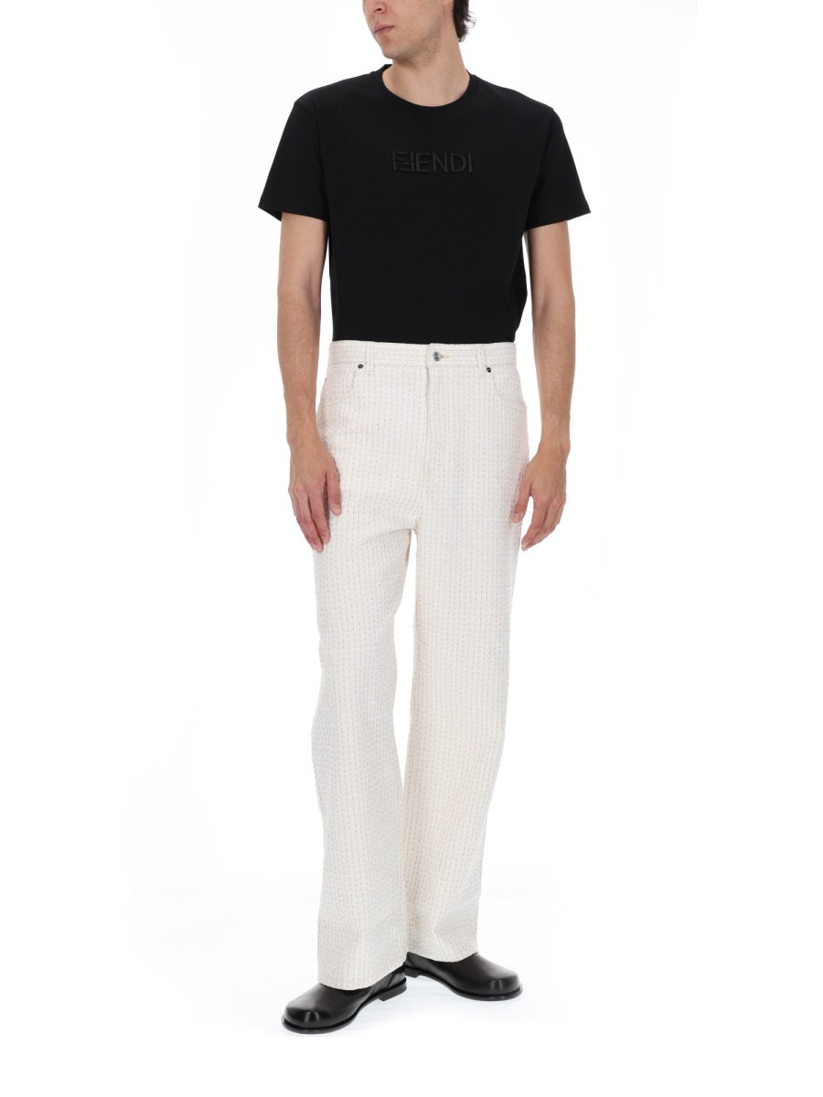 Fendi T Shirt Con Logo 3 D