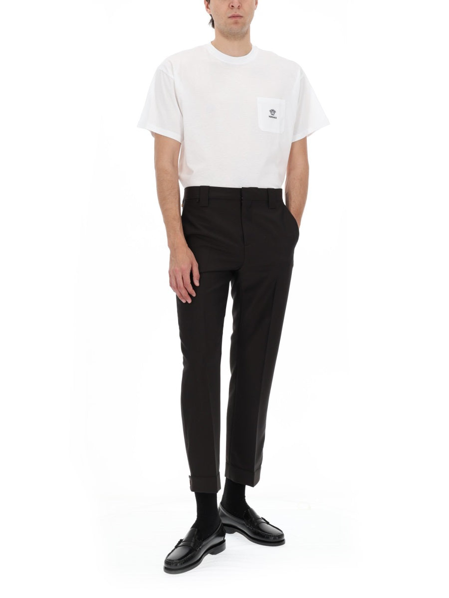 Versace T Shirt Con Taschino E Logo