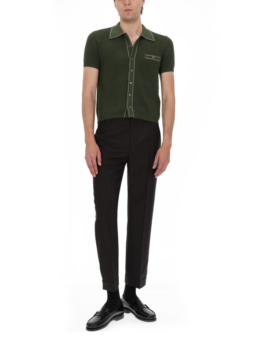 Versace Camicia In Maglia Di Cotone