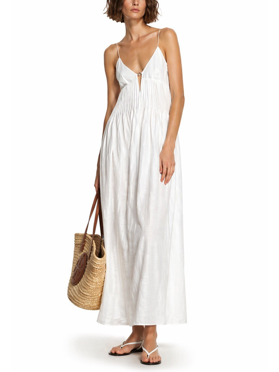 Tory Burch Abito Lungo In Lino