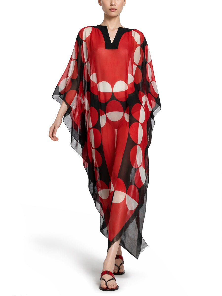 Dries Van Noten Caftano "Cartland" Con Stampa