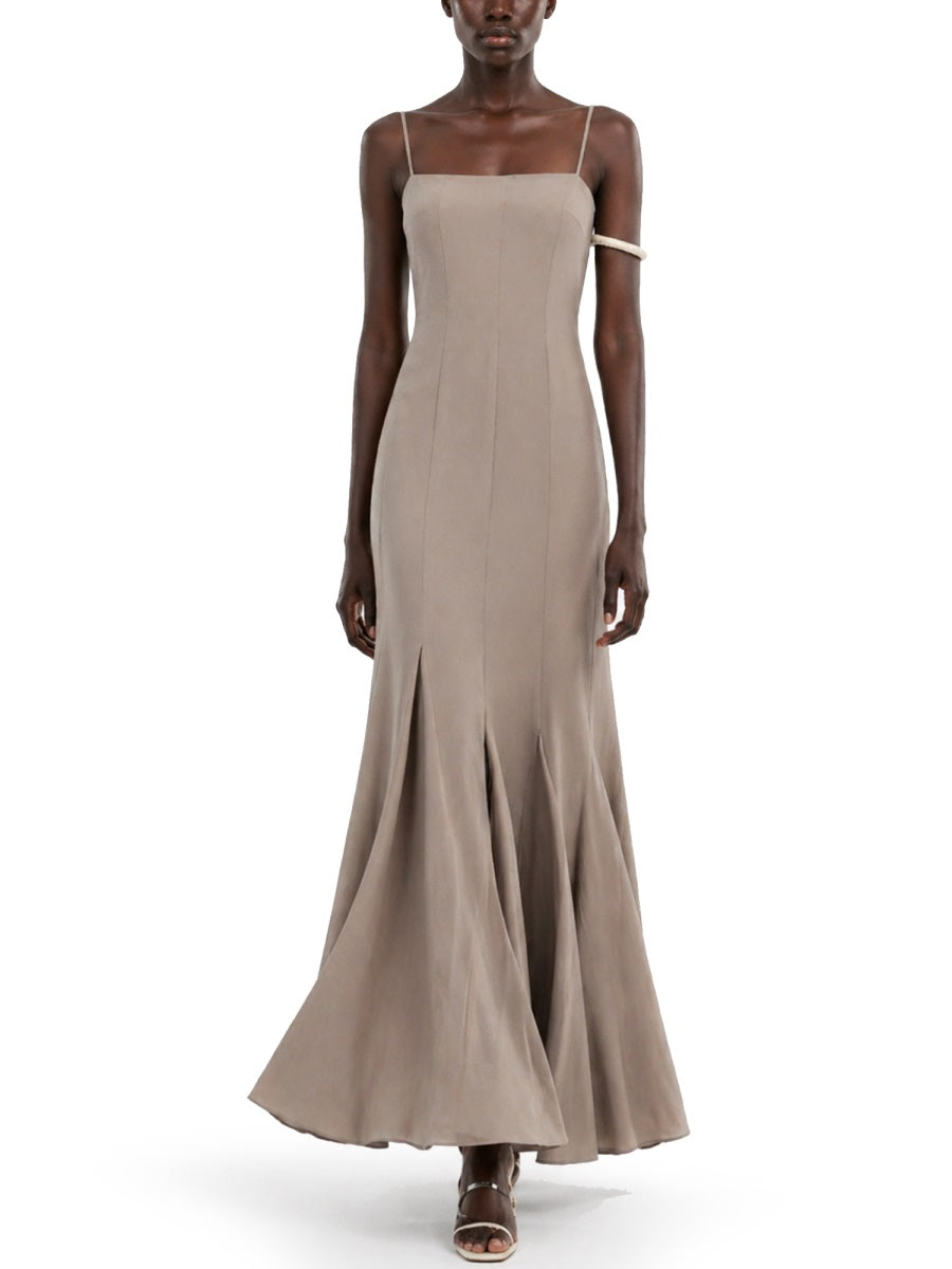 Rotate Birger Christensen Abito Lungo In Chiffon