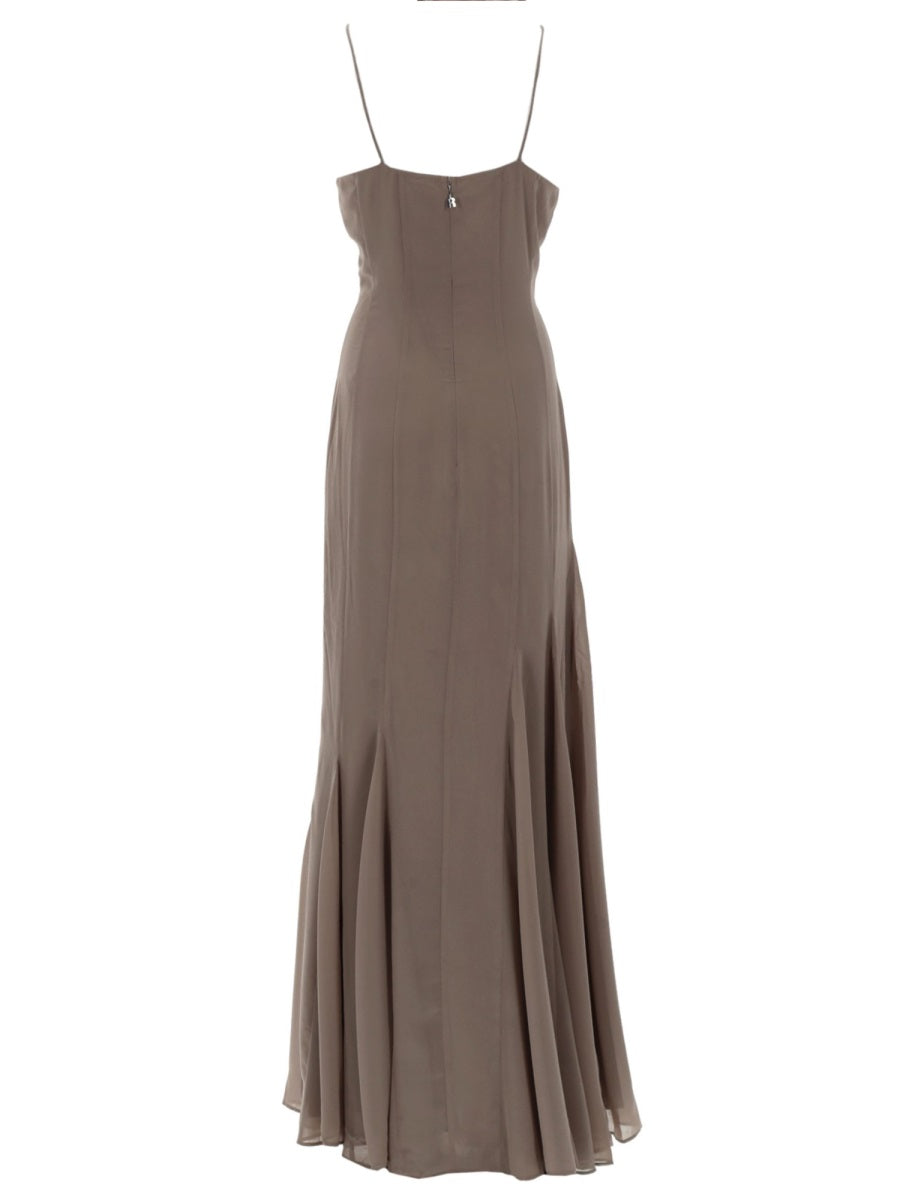 Rotate Birger Christensen Abito Lungo In Chiffon