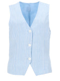 120% Lino Gilet A Righe