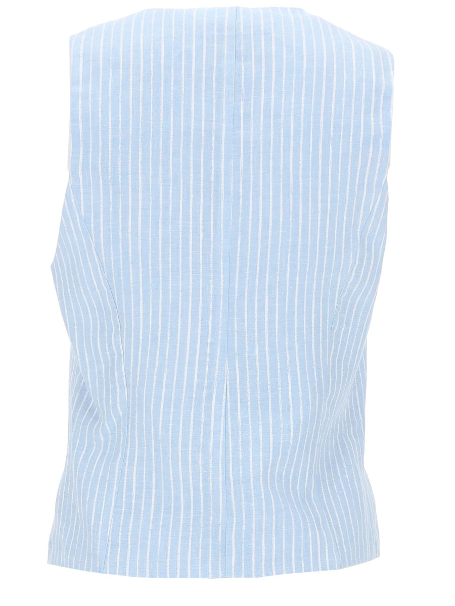 120% Lino Gilet A Righe