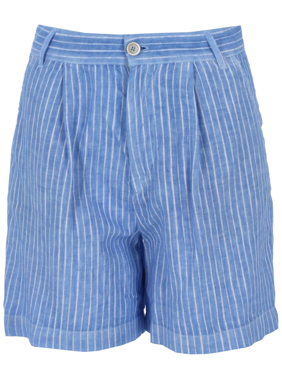120% Lino Bermuda A Righe