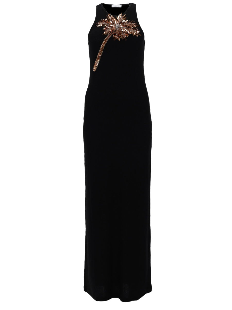 Rabanne Abito Con Dettaglio Palma In Paillettes