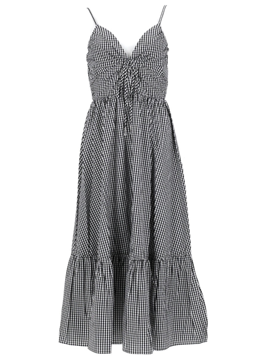 Michael By Michael Kors Abito Longuette In Cotone A Quadretti