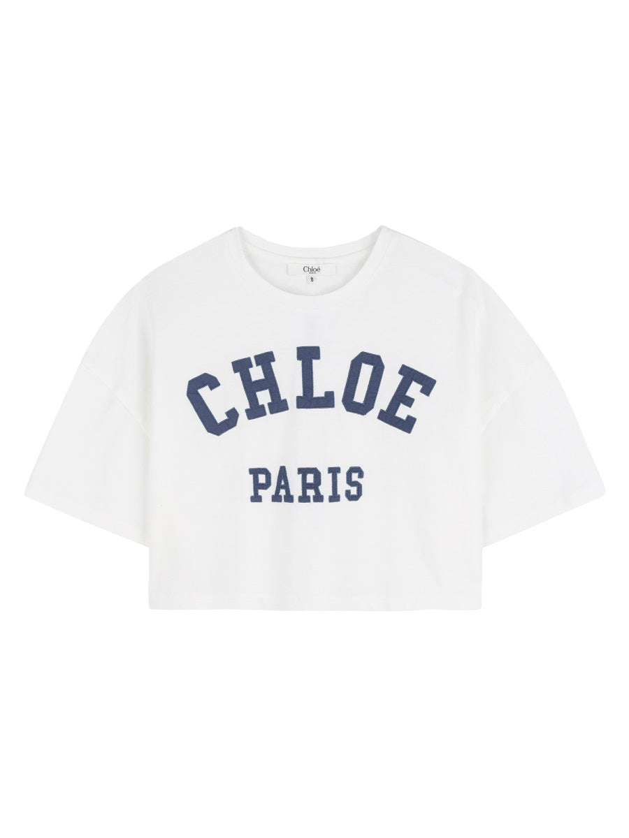 Chloé T Shirt Crop Con Logo