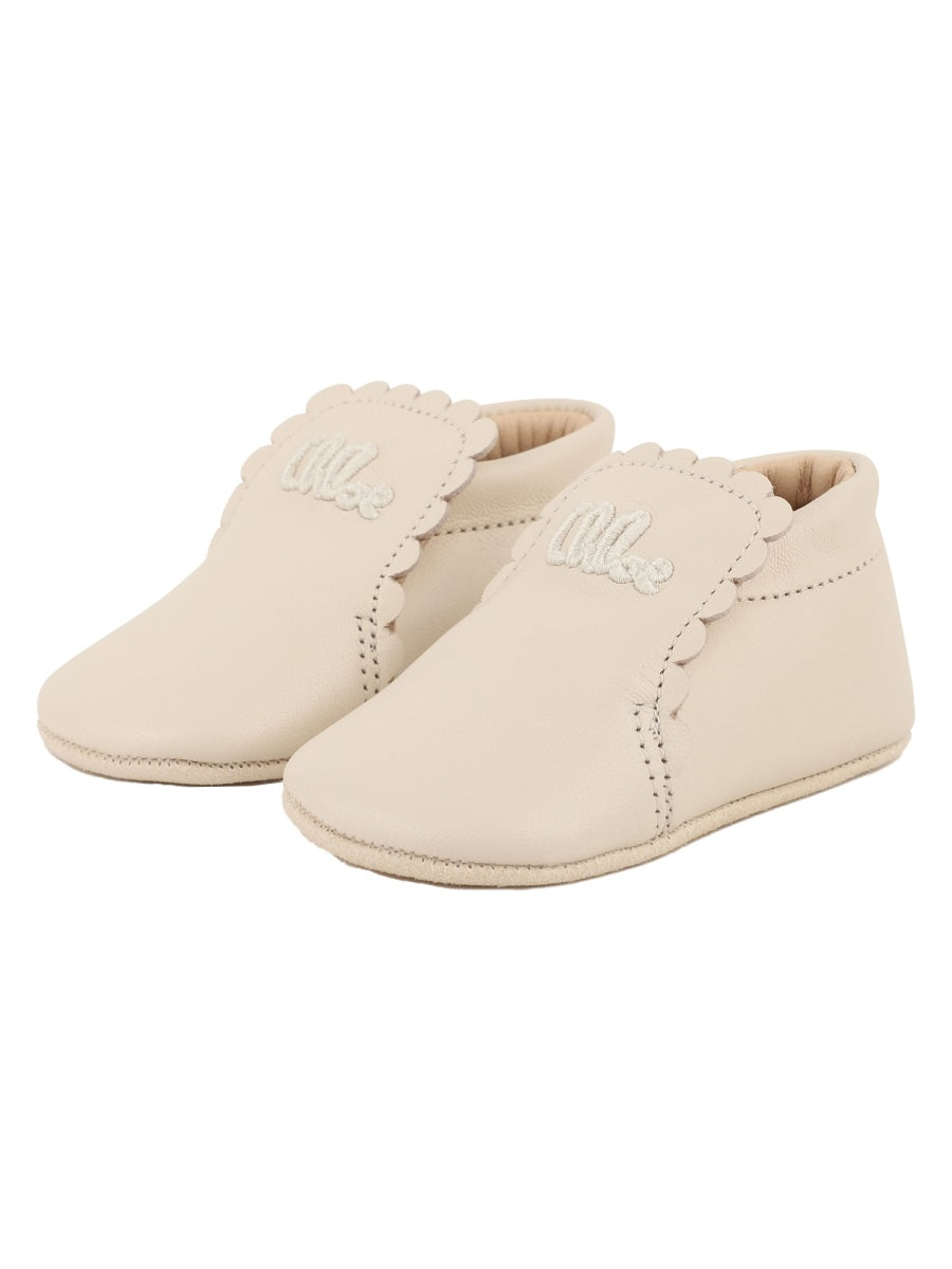 Chloé Scarpe In Pelle Con Logo Ricamato
