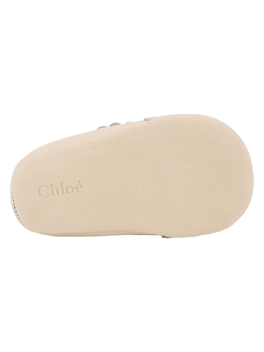 Chloé Scarpe In Pelle Con Logo Ricamato