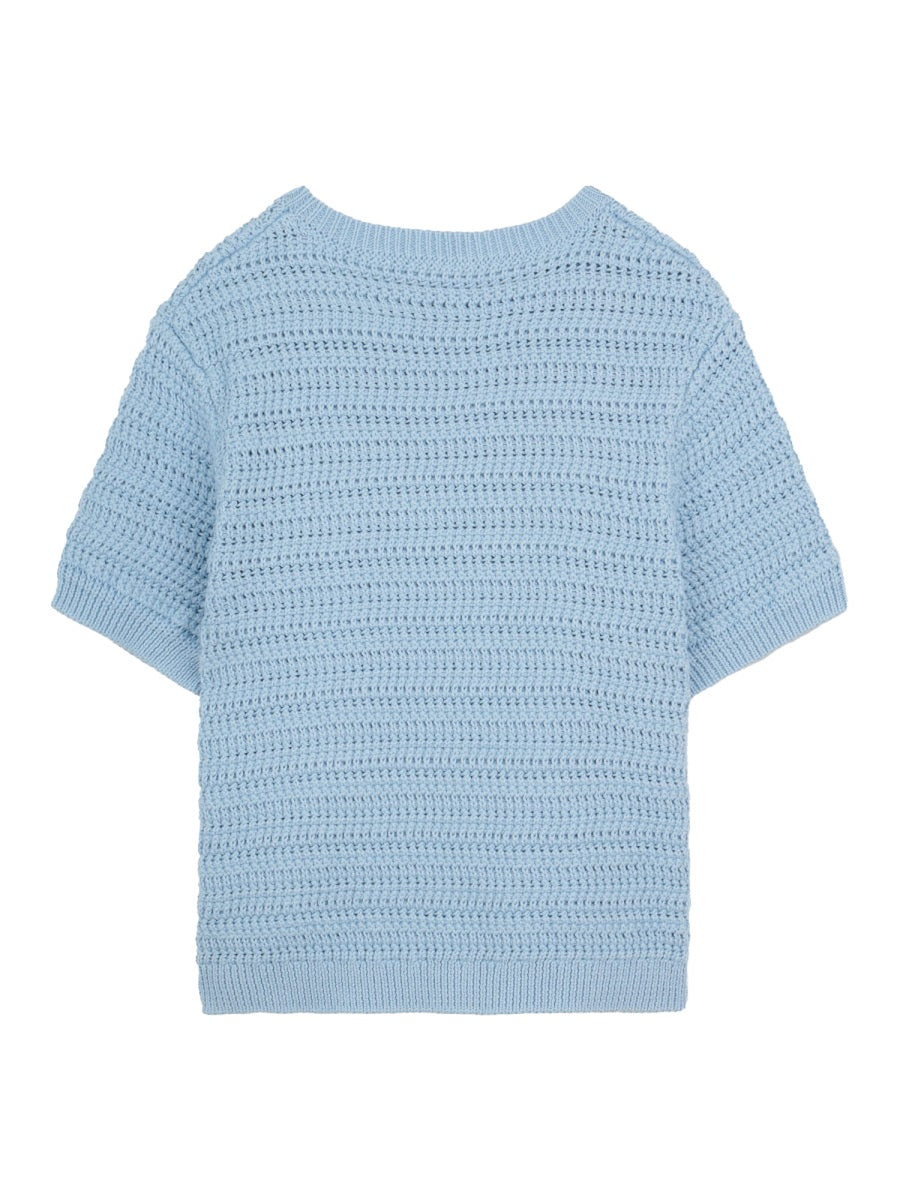 Chloé T Shirt In Maglia Con Ricamo Logo