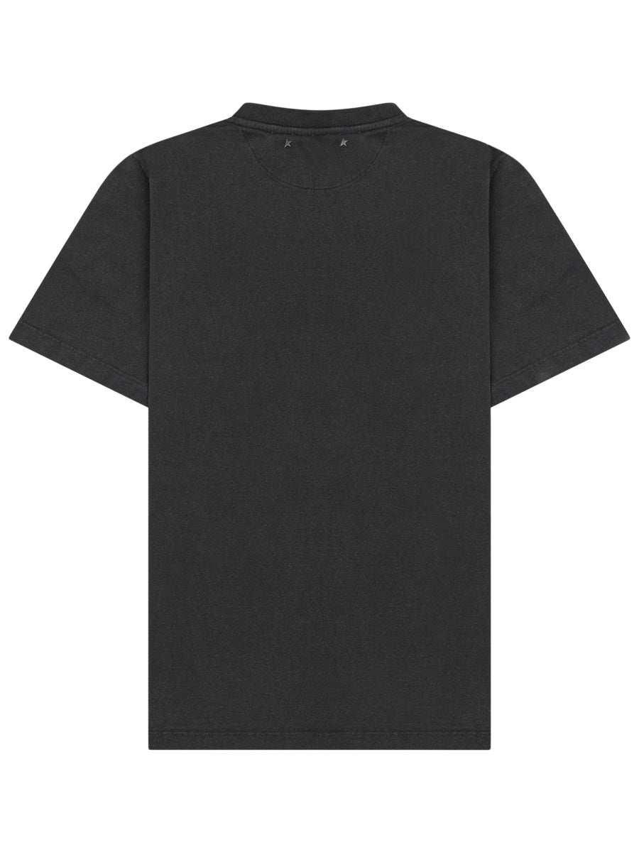 Golden Goose T Shirt In Jersey Distressed Con Logo