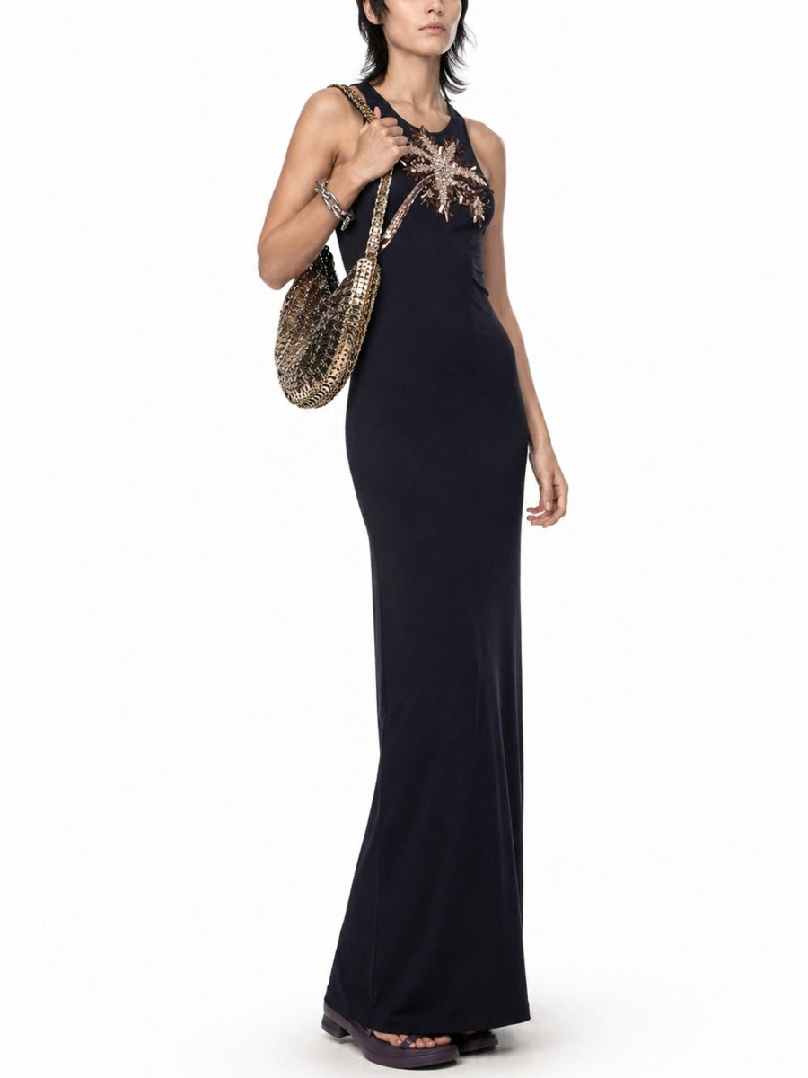 Rabanne Abito Con Dettaglio Palma In Paillettes