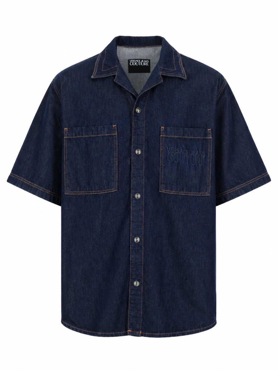 Versace Jeans Couture Camicia In Denim Con Logo