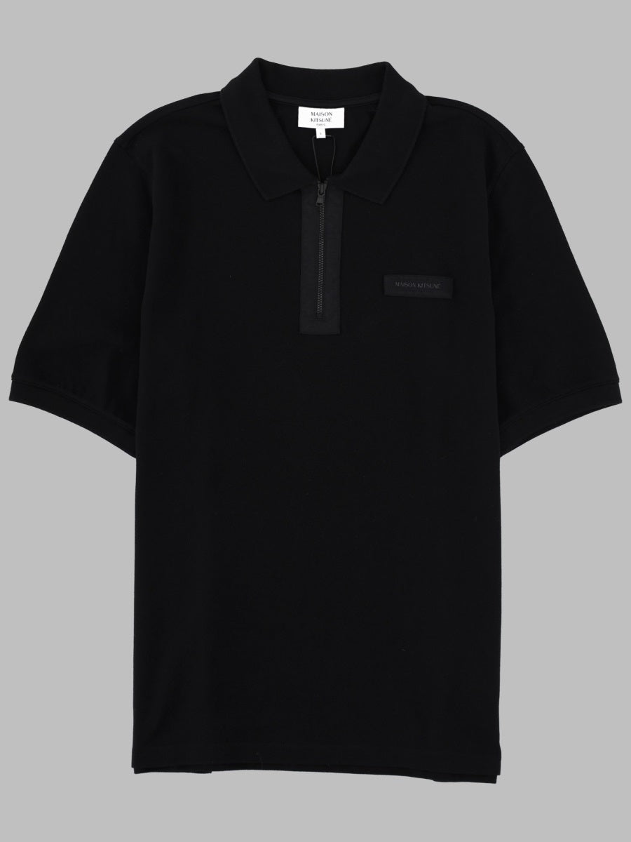 Maison Kitsuné Polo Con Zip E Patch Logo
