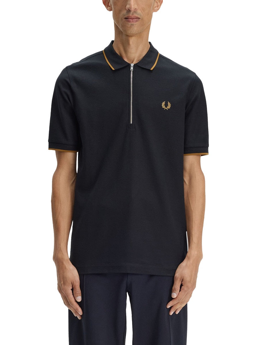 Fred Perry Polo Con Zip E Logo