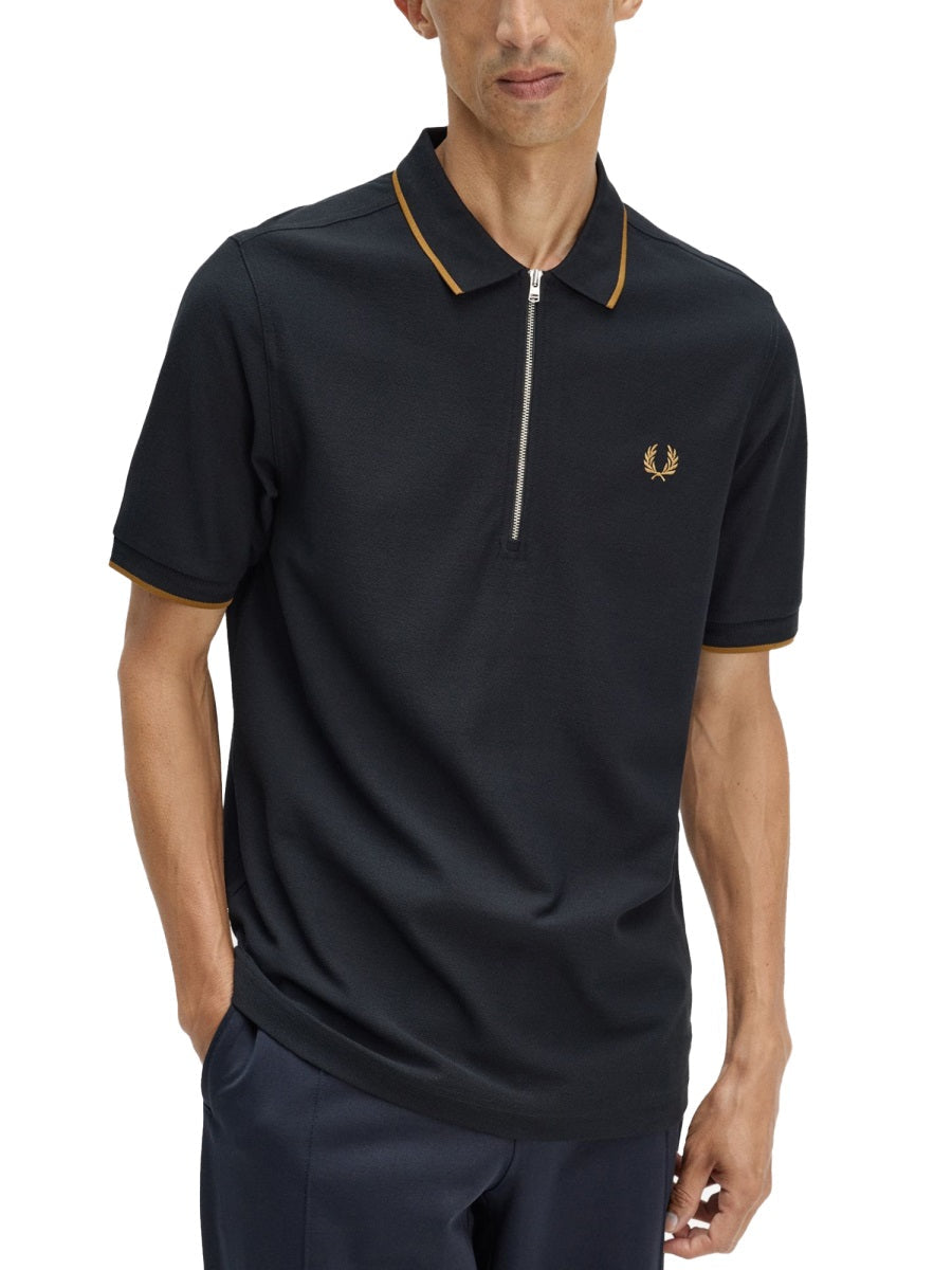 Fred Perry Polo Con Zip E Logo
