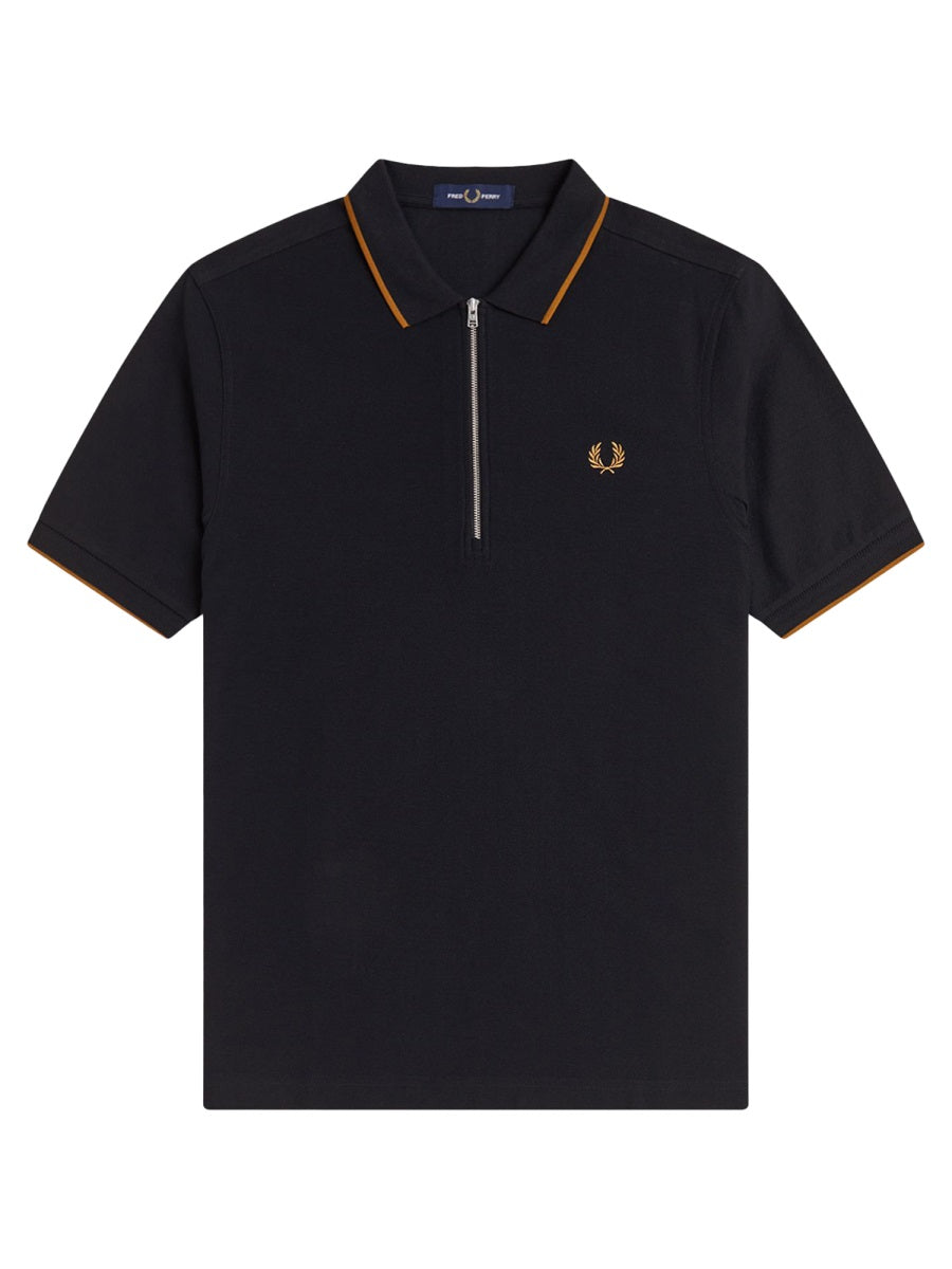 Fred Perry Polo Con Zip E Logo