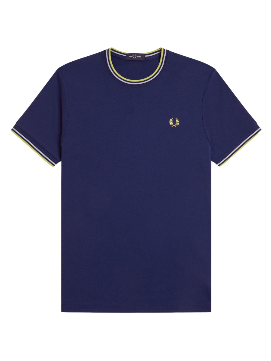 Fred Perry T Shirt Con Doppia Riga