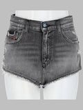 Diesel Shorts In Denim Con Orli Sfrangiati