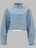 Maison Kitsuné Camicia Cropped "Baby Fox"