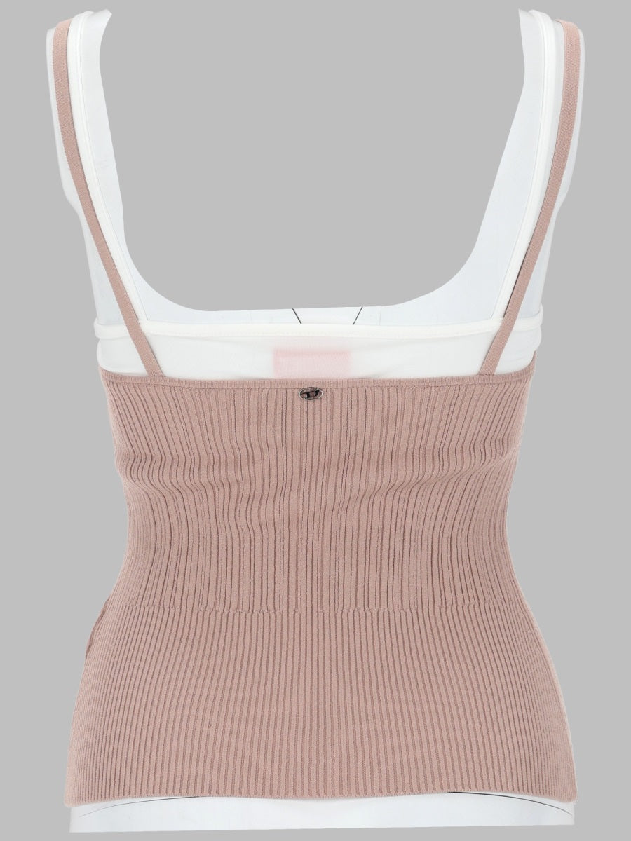 Diesel Top In Maglia Con Effetto Sovrapposto