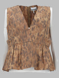 Ganni Blusa In Cotone Con Stampa