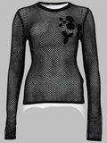 Ganni Top In Mesh Di Cotone Mercerizzato