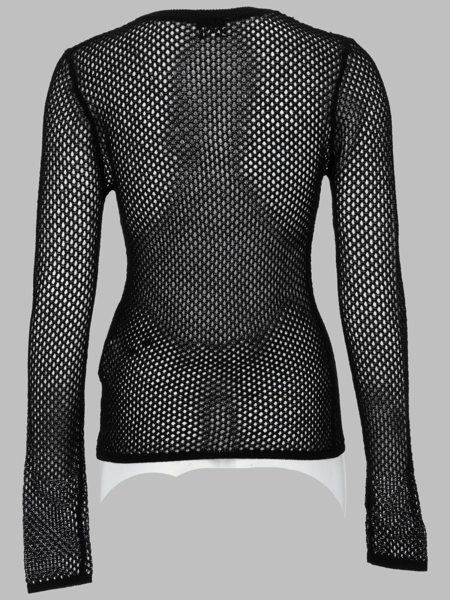Ganni Top In Mesh Di Cotone Mercerizzato