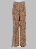 Ganni Pantalone Cargo In Cotone Stampato