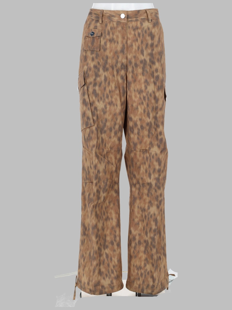 Ganni Pantalone Cargo In Cotone Stampato