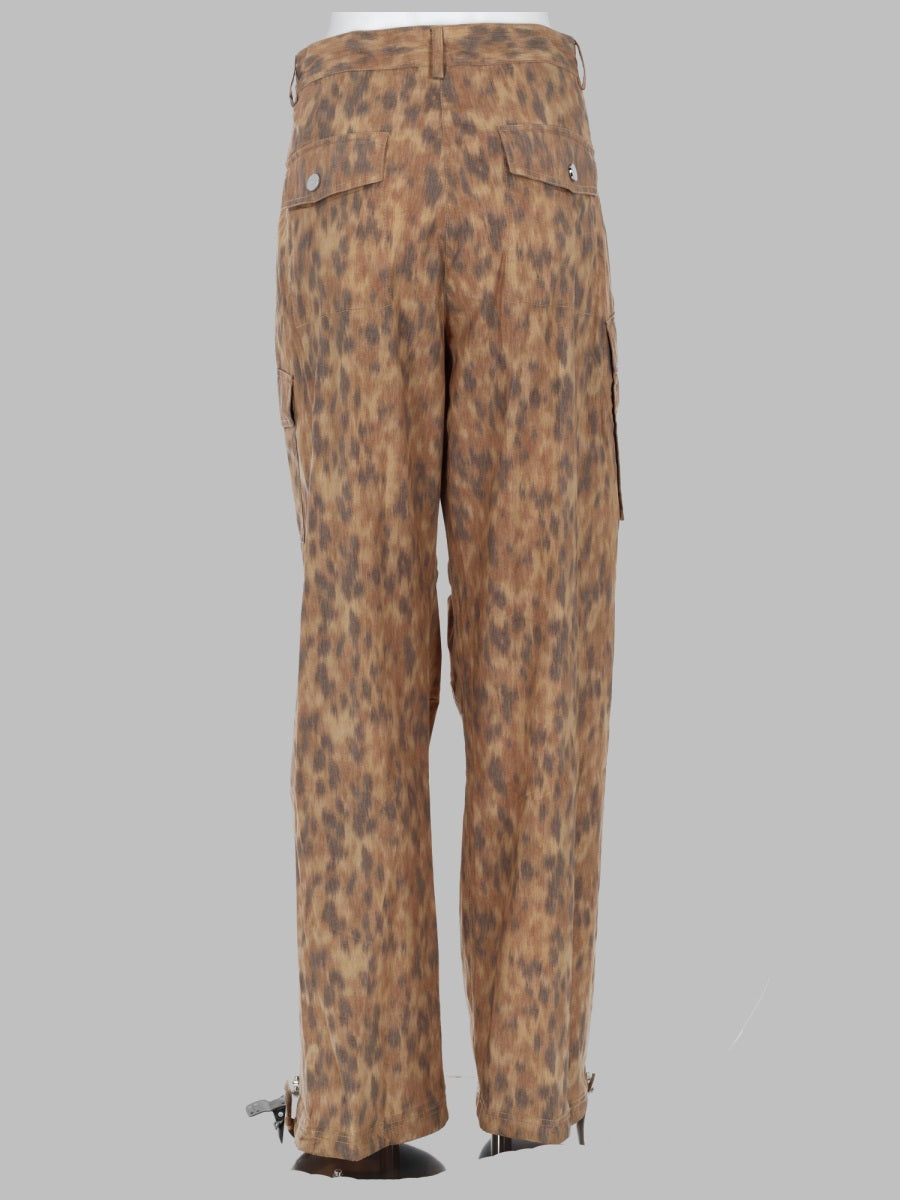 Ganni Pantalone Cargo In Cotone Stampato