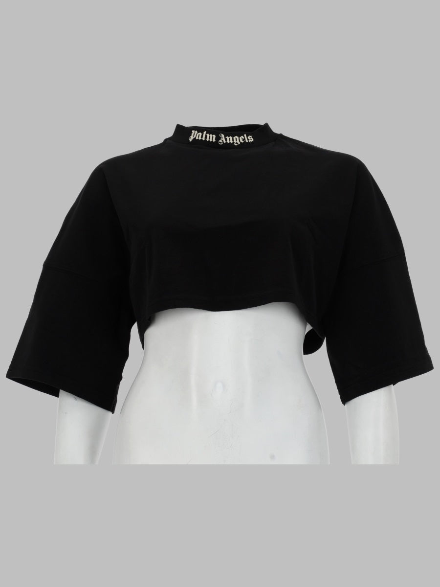 Palm Angels T Shirt Cropped Con Logo